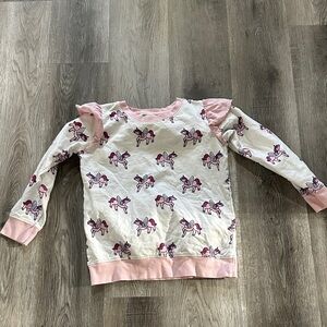 Monica‎ and Andy Pink Unicorn Kids Shirt size 10 stains